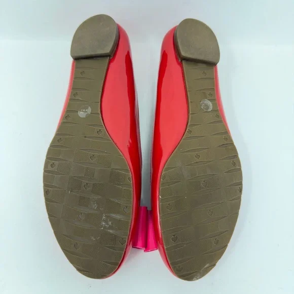 Kate Spade Patent Leather Tuila Pink Bow Flats Red Size 6.5 - Picture 7 of 11